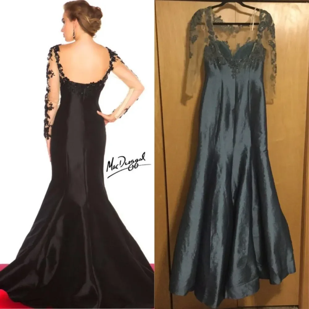 MAC DUGGAL 61391R blue/ nude - Picture 3 of 10